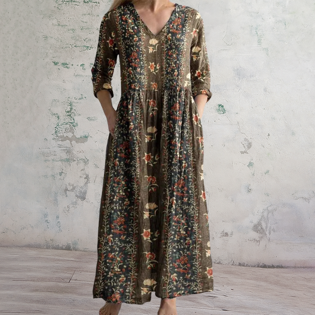 Margot | Vintage Floral Maxi Dress