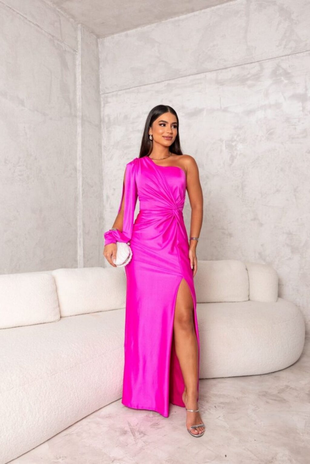 Olivia | Satin One-Shoulder Dress
