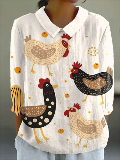 Women's Funny Chick Art Print Casual 100% Cotton Wide Leg Jumpsuit