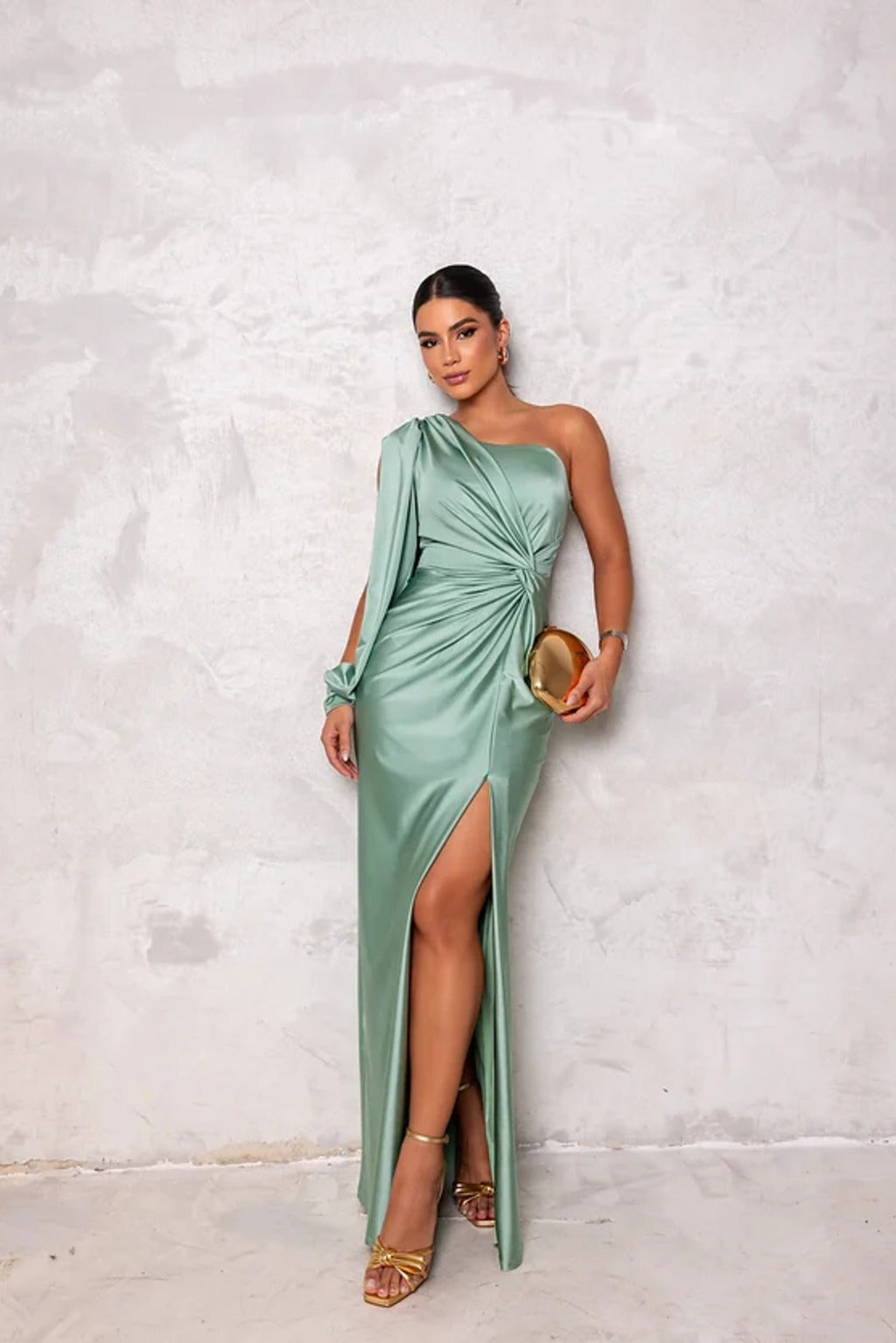 Olivia | Satin One-Shoulder Dress
