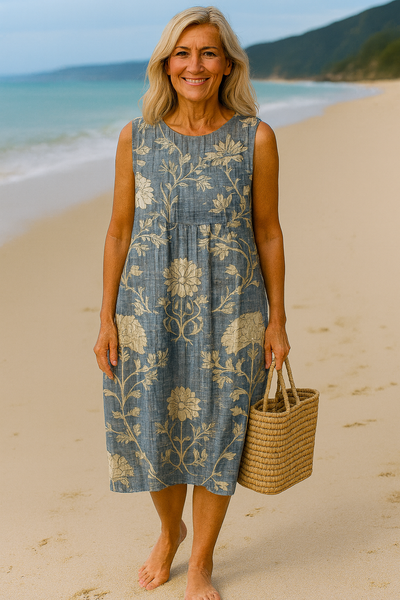 Evelina - Classic midi dress with floral pattern