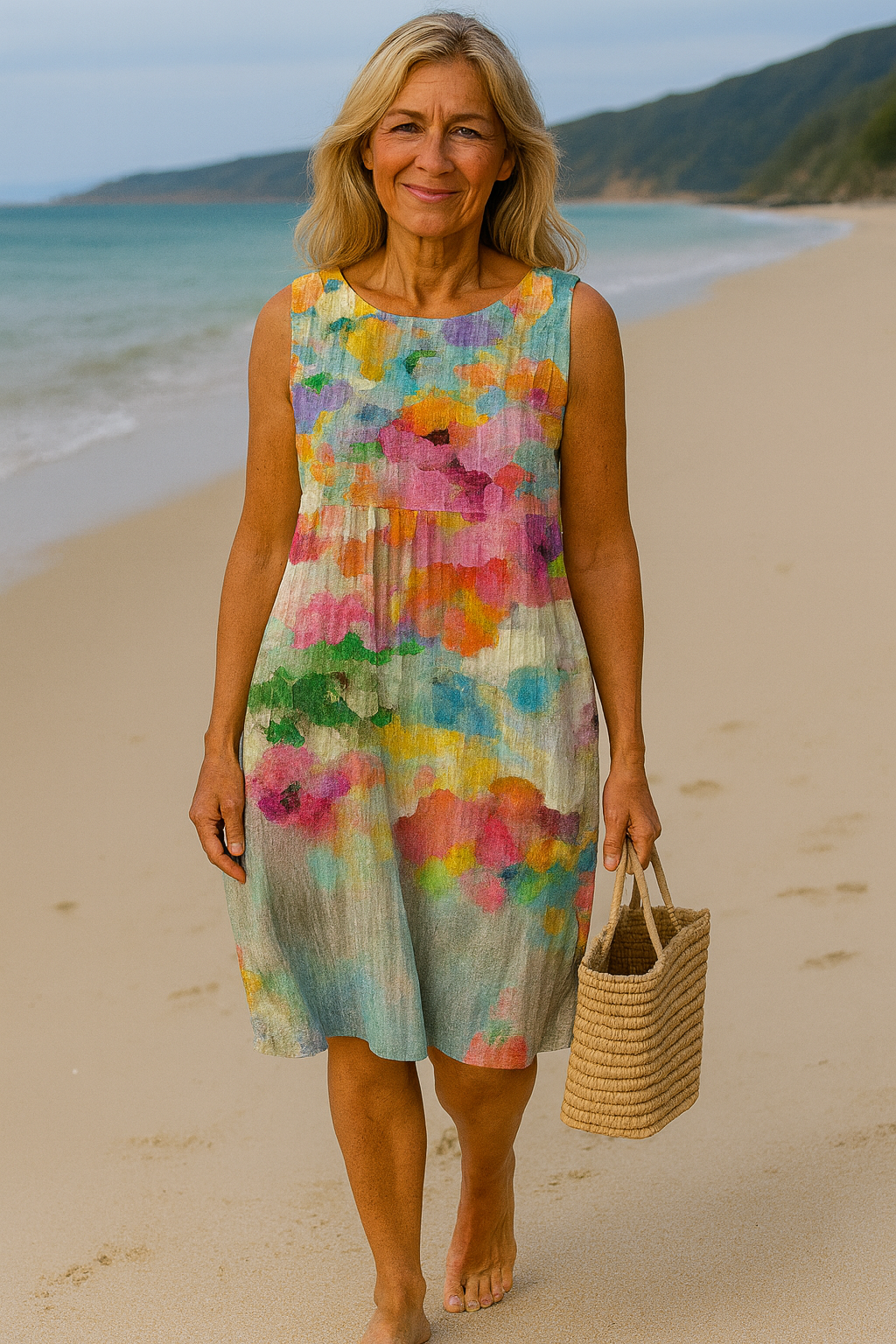 Thalia - Versatile multicolored midi dress