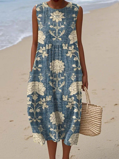 Evelina - Classic midi dress with floral pattern