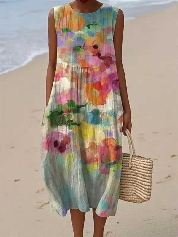Thalia - Versatile multicolored midi dress